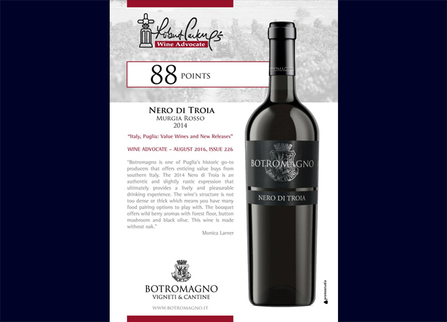 Wine Advocate - Nero Di Troia Murgia Rosso 2014 - Cantine Botromagno